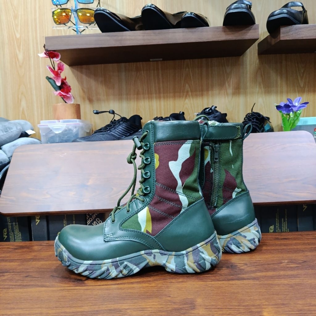 SEPATU PDL LORENG BRIMOB RESLETING YKK - KULIT ASLI