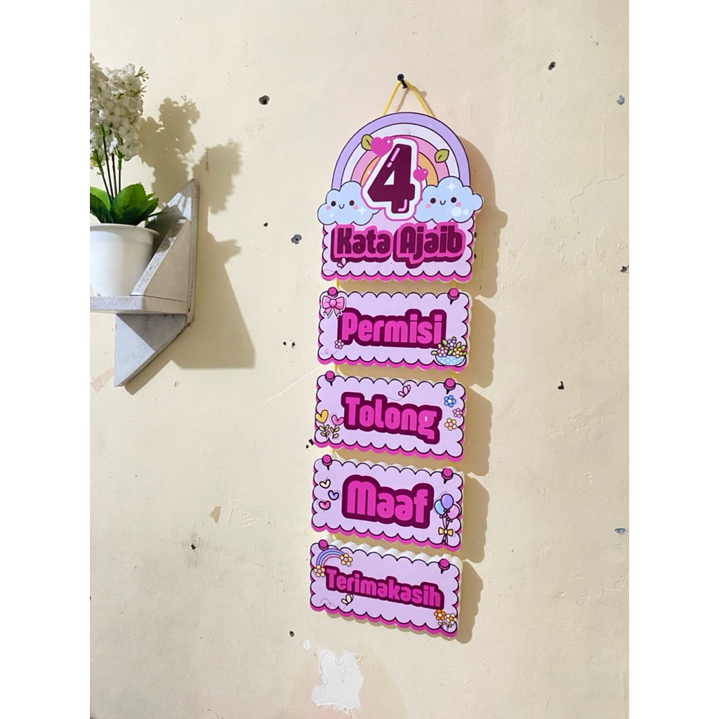 hiasan kelas kata ajaib 3 dimensi