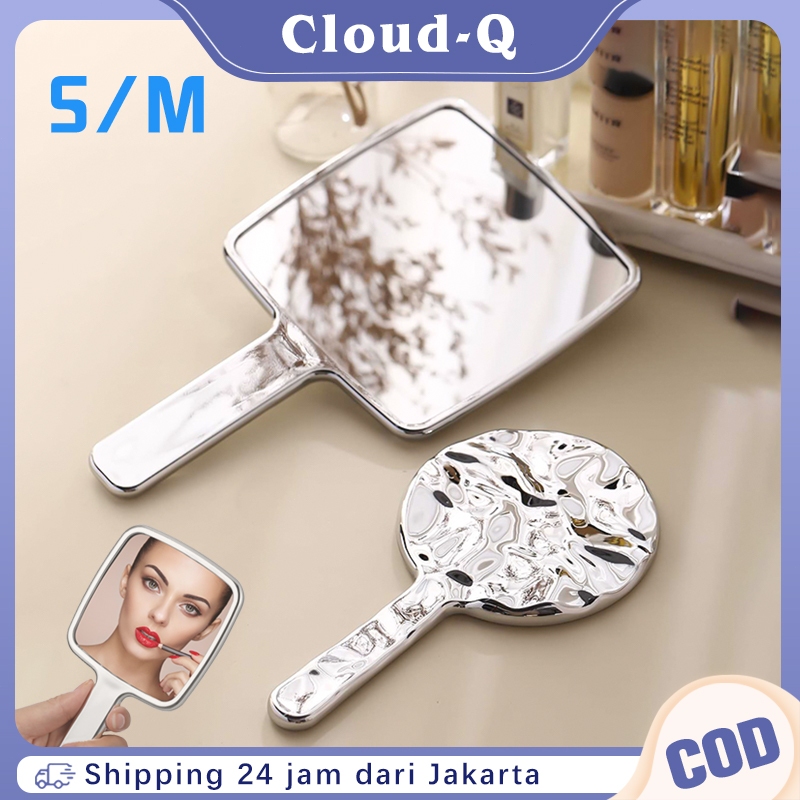 Trave Cermin Bulat Kecil / Perak Cermin Rias Genggam / Cermin Korea Aesthetic