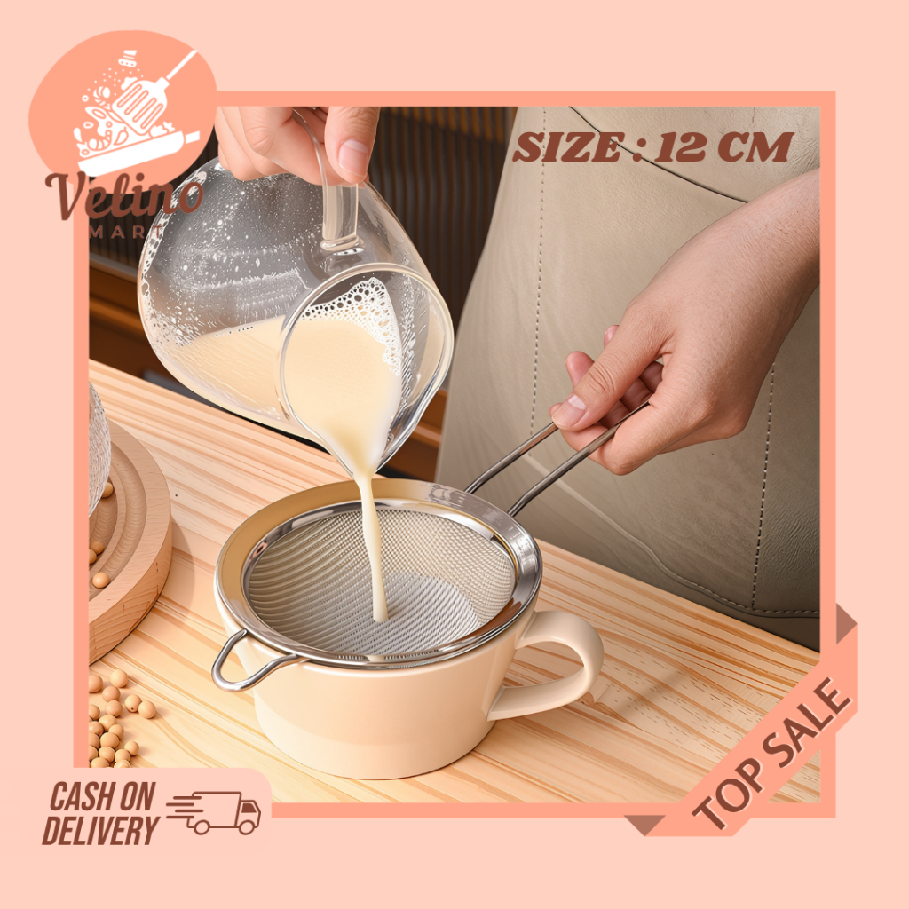 Saringan Stainless Ukuran 12 Cm Saringan Tepung, Bubuk, Kopi Halus  Saringan Mpasi