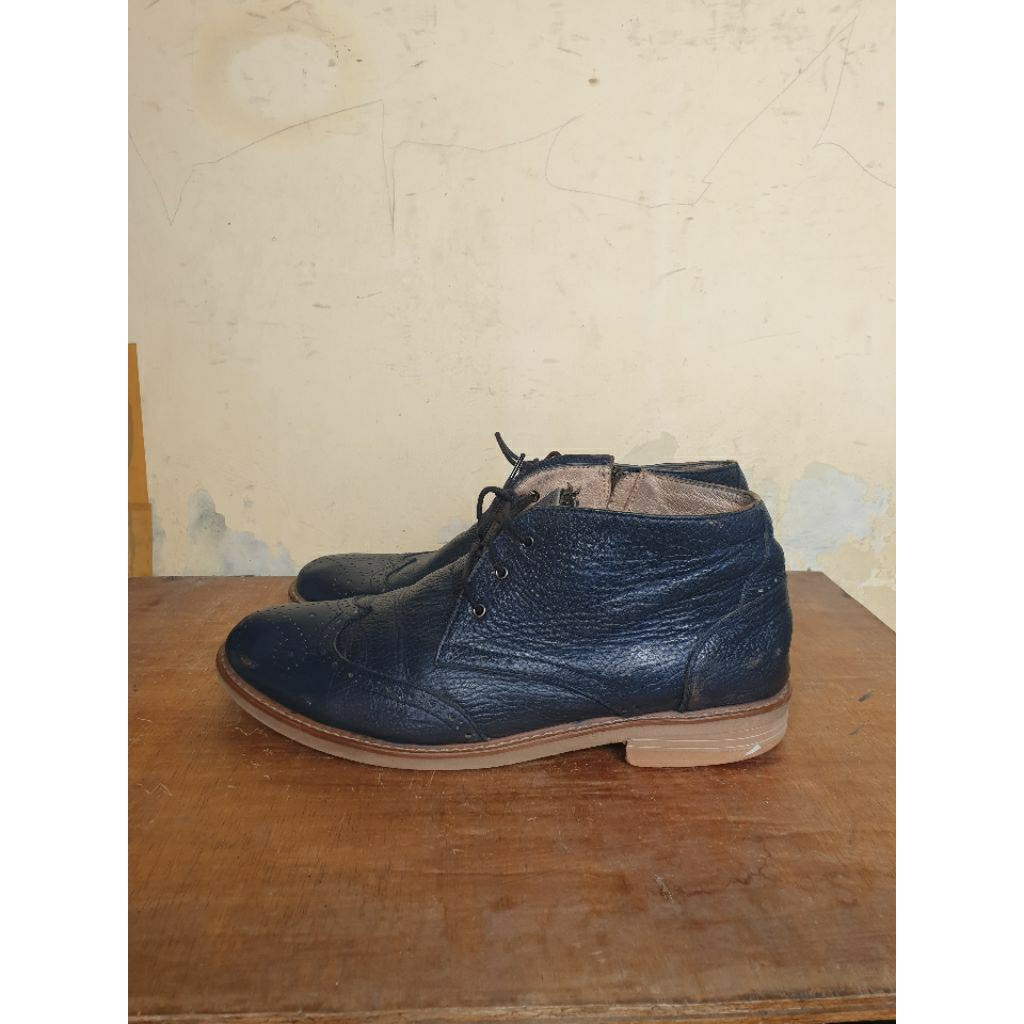 Sepatu Casual Pantofel Wingtip Zipper Boots Loafer Vintage Shoes