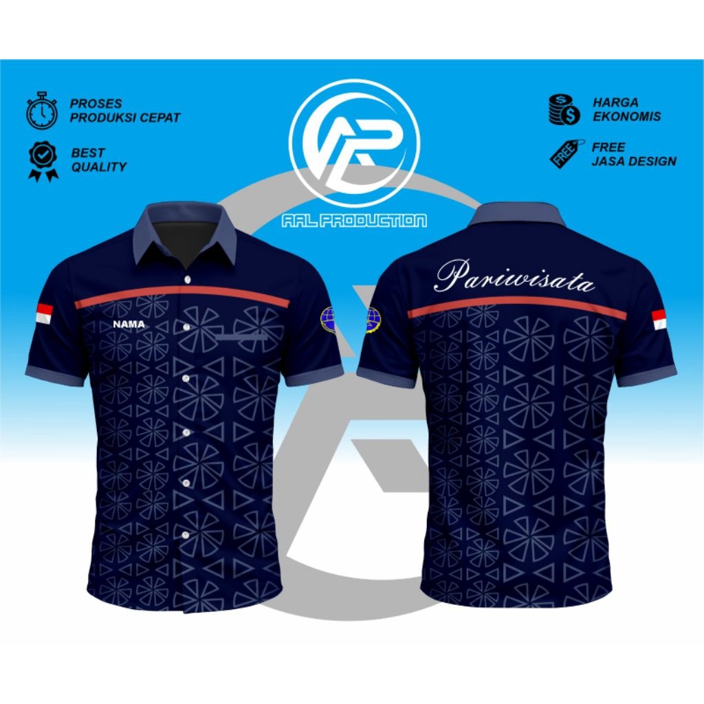 kemeja pariwisata printing custom