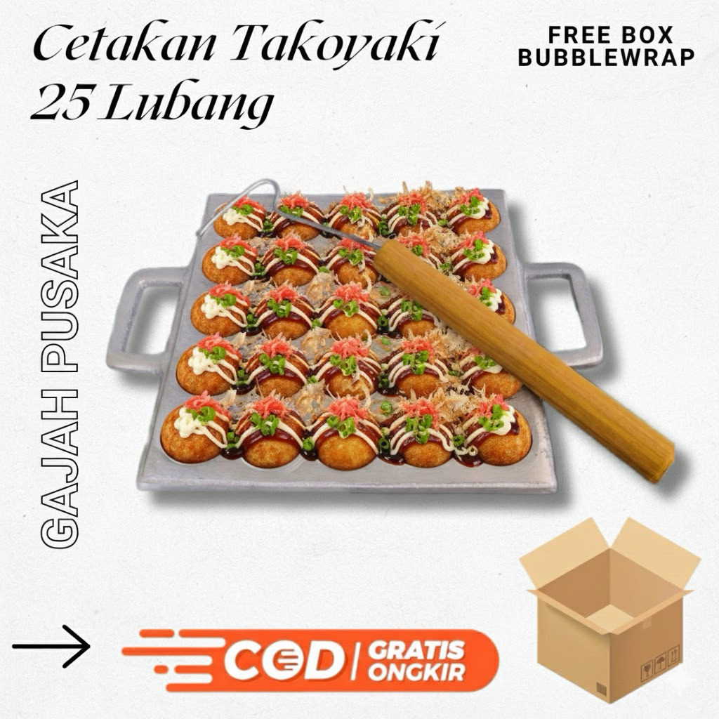 Cetakan Takoyaki Telur Puyuh Pentol Goreng 25 Lubang