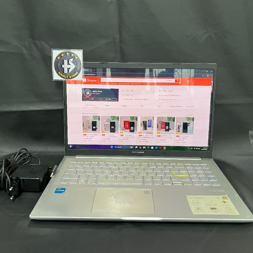 LAPTOP ASUS VIVOBOOK X513EA CORE i3 1115G4 12GB SSD 512GB 15INCH SECOND BERGARANSI