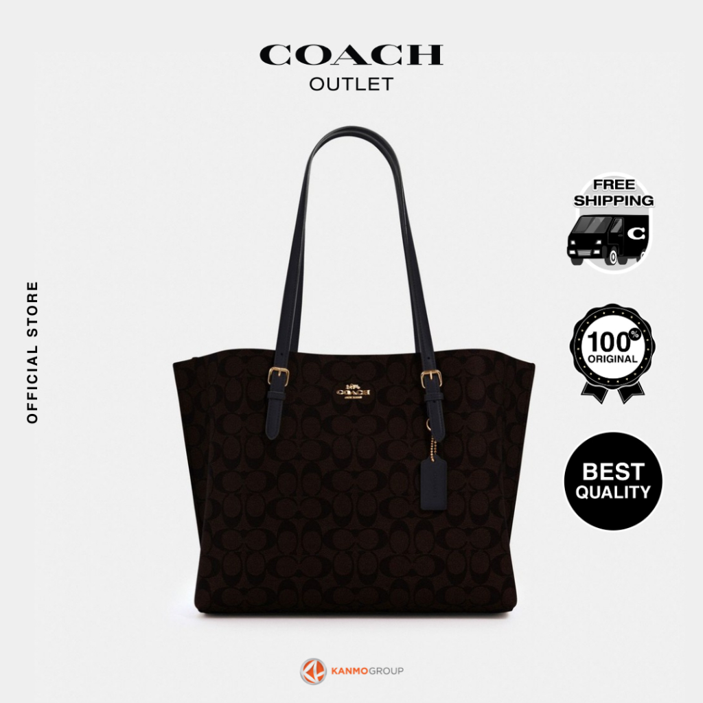 Coach Mollie Tote In Signature Canvas - Tas Bahu Wanita