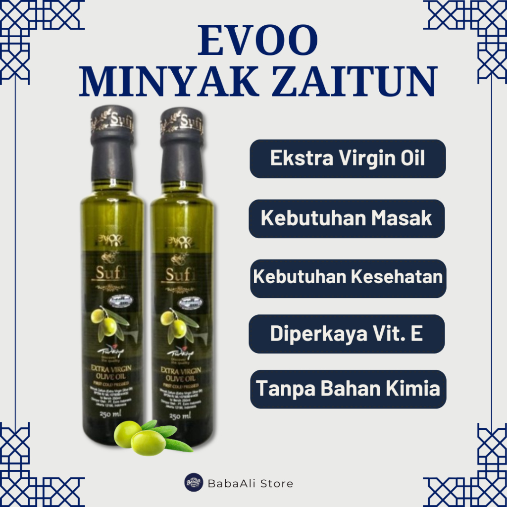 BabaAli - Minyak Zaitun Virgin Olive Oil Sufi Extra Virgin - 250ML 500ML 750ML