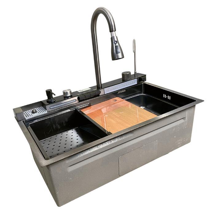 JOSIDA Kitchen Sink Stainless – Bak Cuci Piring 75 X 45 X 22 cm - Wastafel Dapur Type T