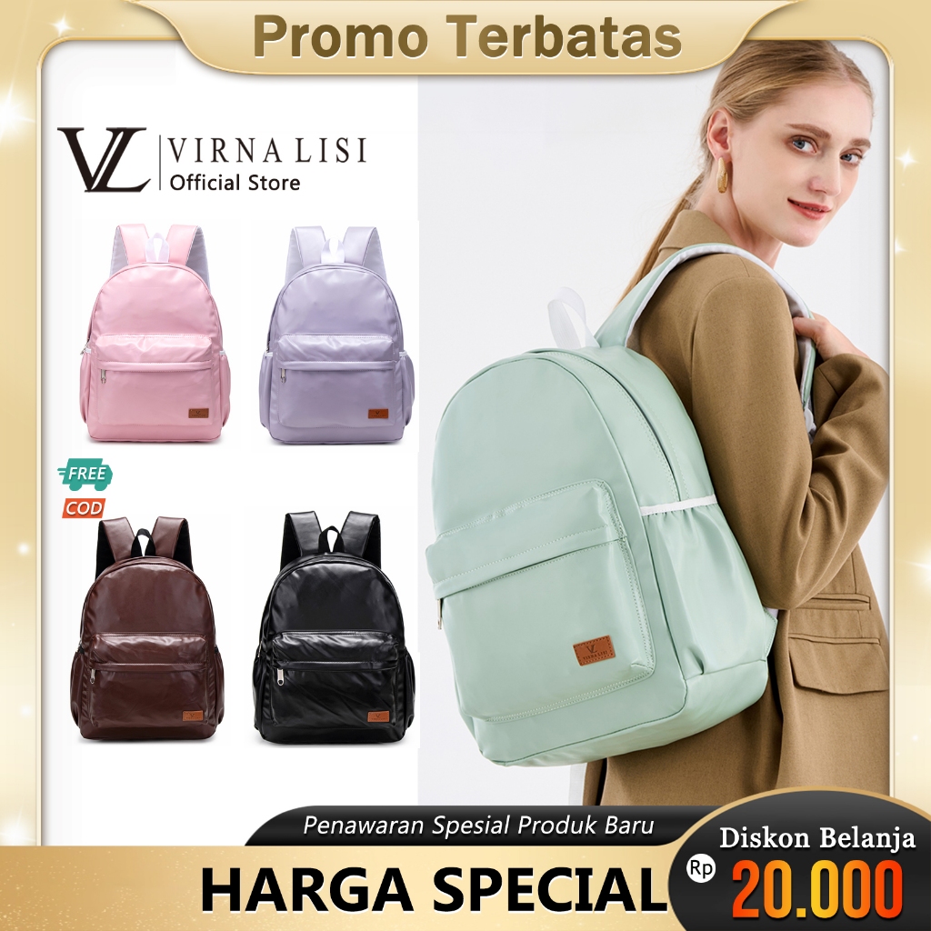 Virnalisi Tas Ransel Tas Punggung Backpack Pria Wanita Muat Laptop Stylish untuk Kerja Kuliah & Trav