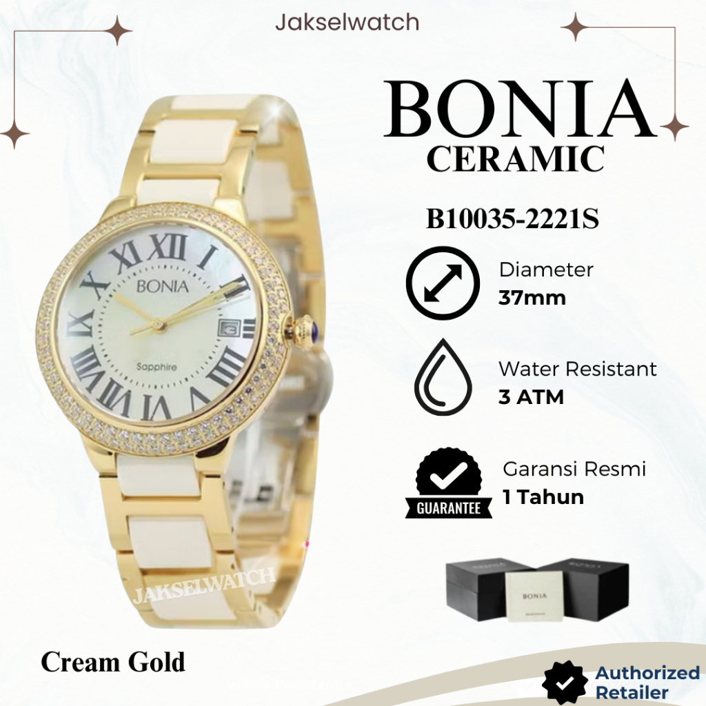 Jam Tangan Wanita Bonia Ceramic B10035 / BNB10035 Original Garansi Resmi
