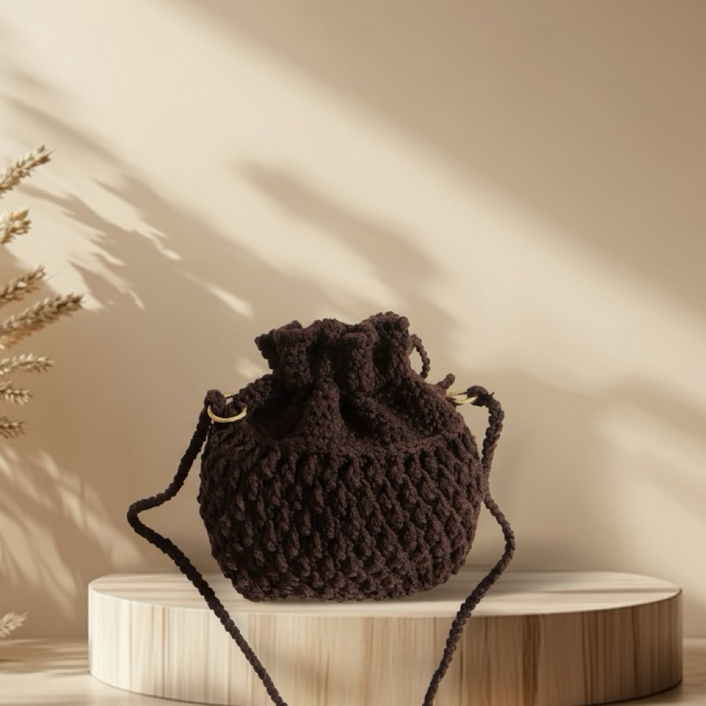 Tas Serut Rajut Korea Style Tas Selempang Wanita