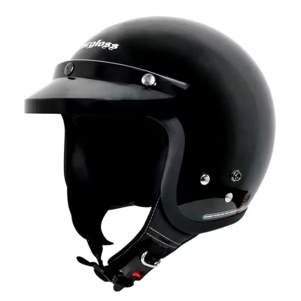Helm Carglos Bogo Retro Dewasa Premium SNI Full Leher Pet Kaca Flat Datar Harga Murah