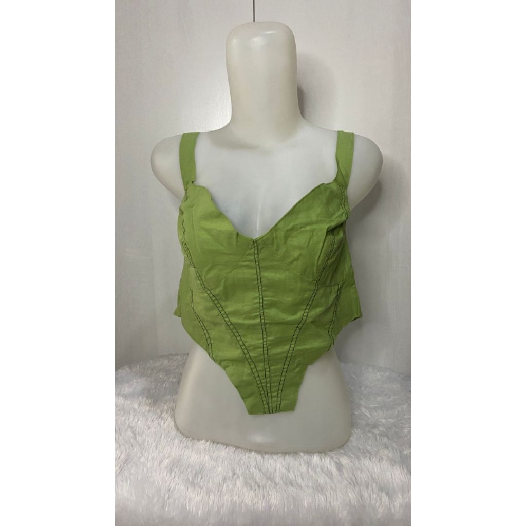 crop tanktop korset rami belya green