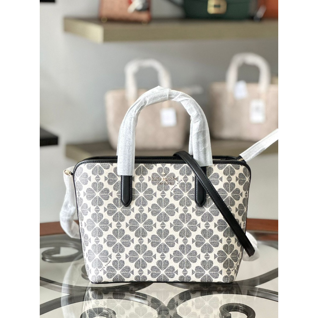 SM TOTE SPADE FLOWER PVC BLACK MLT