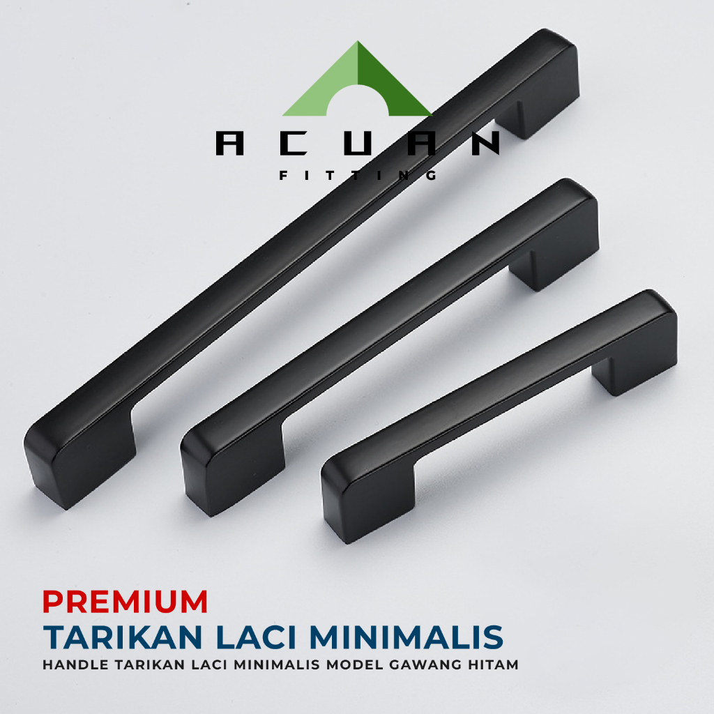 Tarikan Laci Minimalis Hitam - Gagang Handle Lemari Aluminium - Handle Laci - Handle Lemari