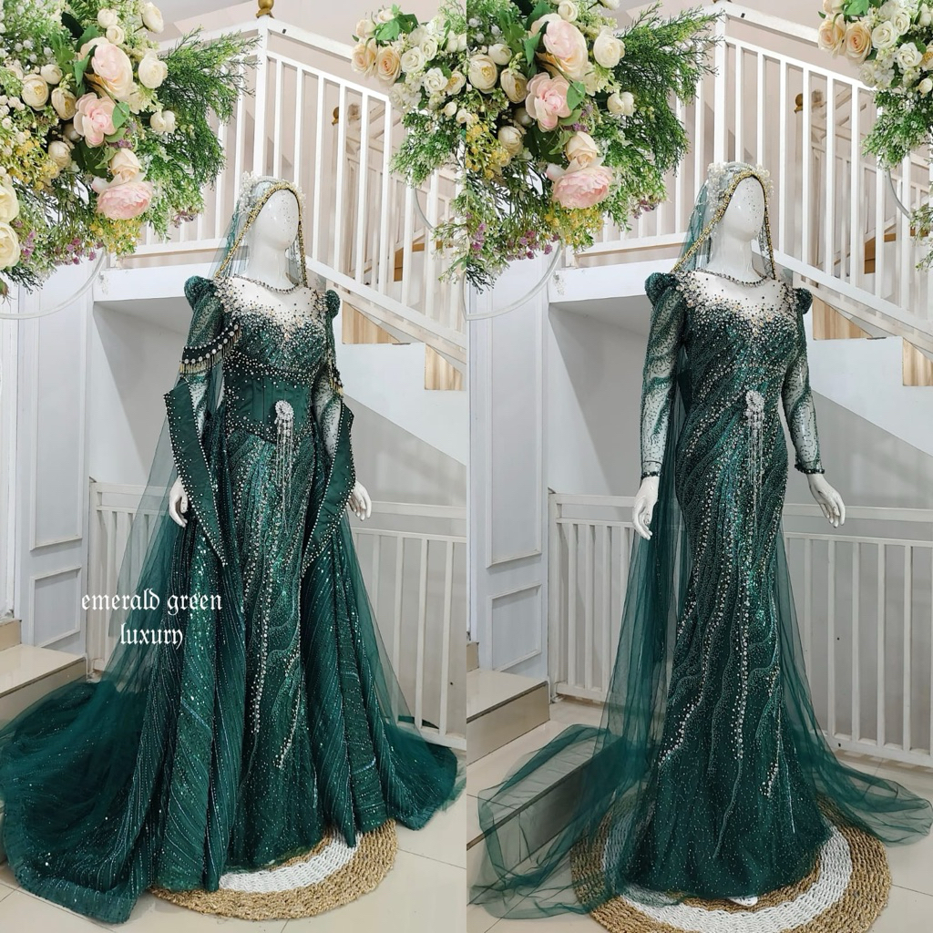 GAUN DRESS WEDDING BEREKOR | BAJU PENGANTIN SLIM MUSLIMAH |GAUN WEDDING MODERN |GAUN BARBIE SLIM FIT