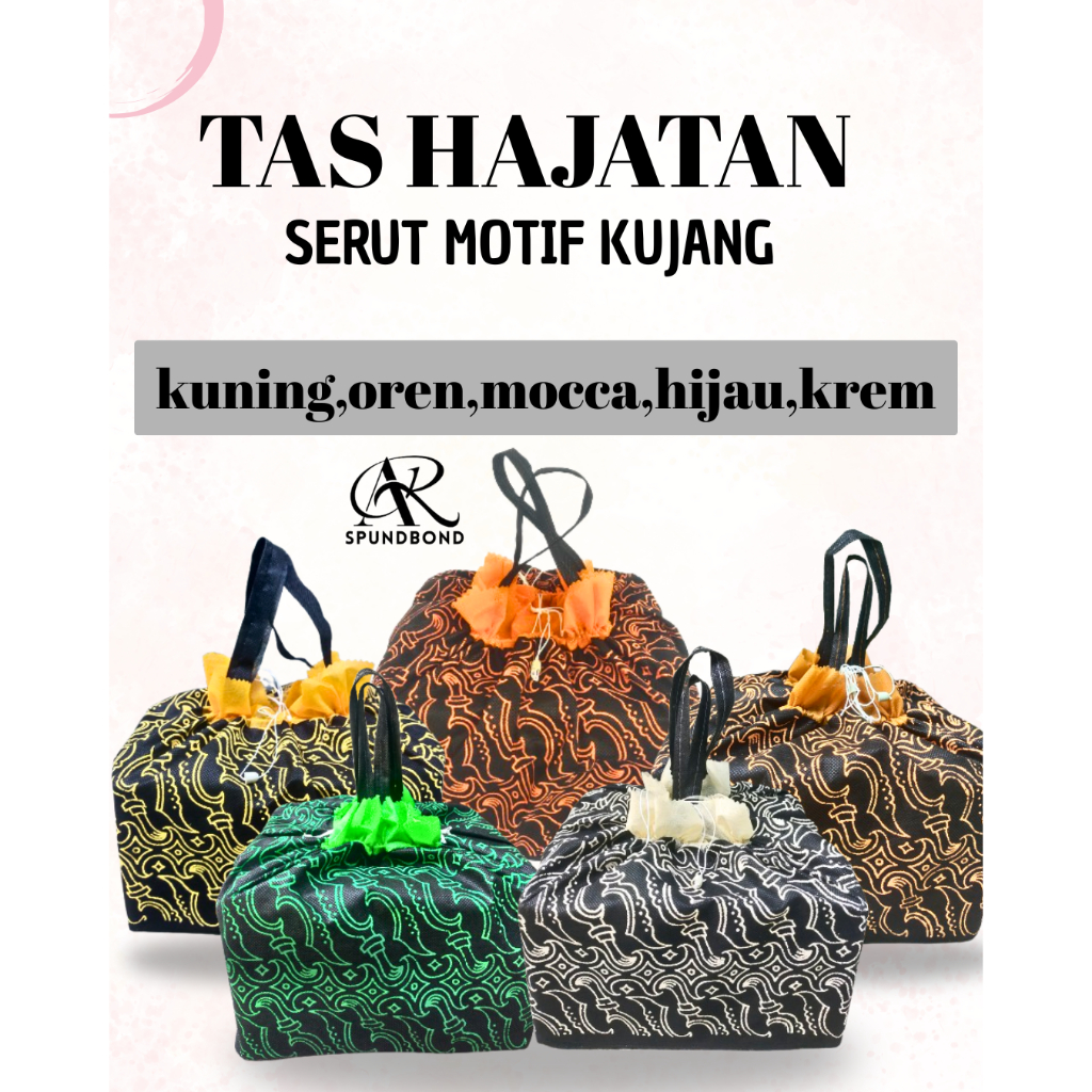 1LUSIN (12PCS) Tas Hajatan Spunbond | Tas Hajatan Serut Motif Kujang | Tas Goodiebag | Tas Spunbond