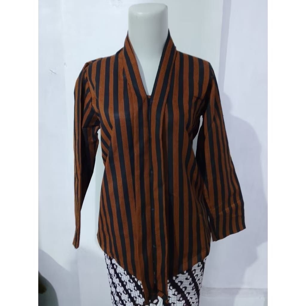 kebaya lurik Kartini lengan panjang wanita dewasa