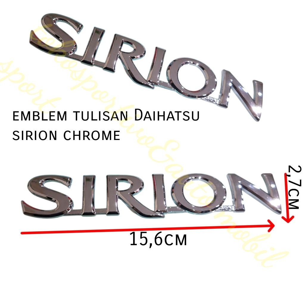 EMBLEM LOGO TULISAN BAGASI DAIHATSU SIRION CHROME