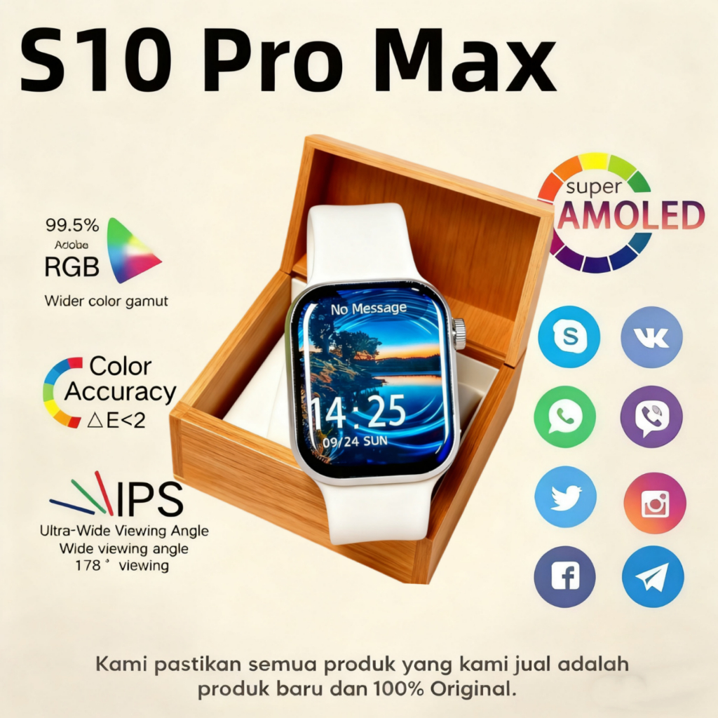 Temukan barangnya! Jam Tangan Pintar Samsung S10 Pro Max Jam Tangan Pintar AMOLED Layar HD GPS NFC T