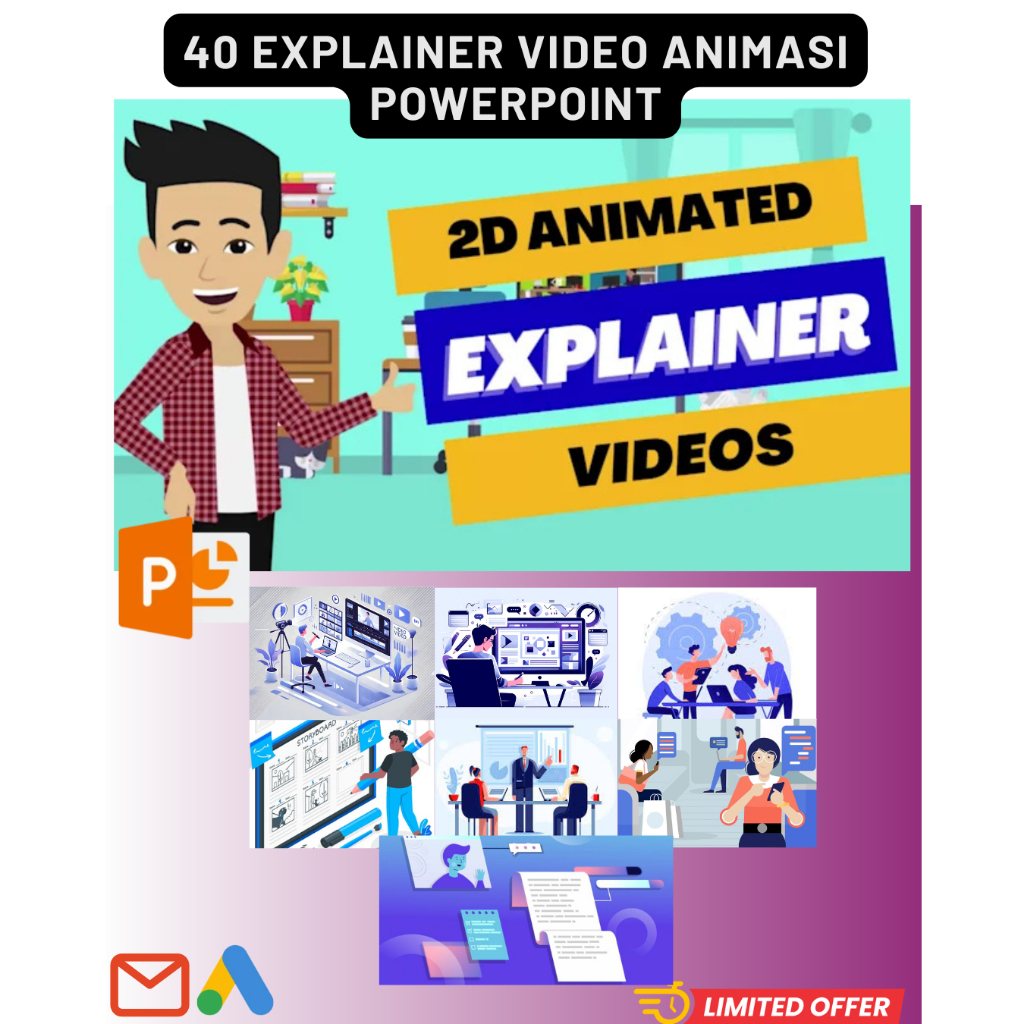 TEMPLATE EXPLAINER VIDEO ANIMASI 2D PPT | PREMIUM