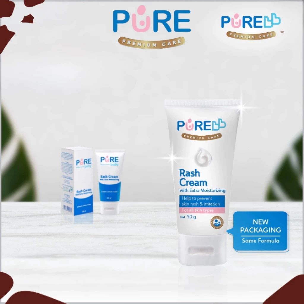 PURE Baby Rash Cream 50gr 50 gr (Krim Anti Ruam Bayi) | Ruam popok | Ruam Pipi | Ruam Leher
