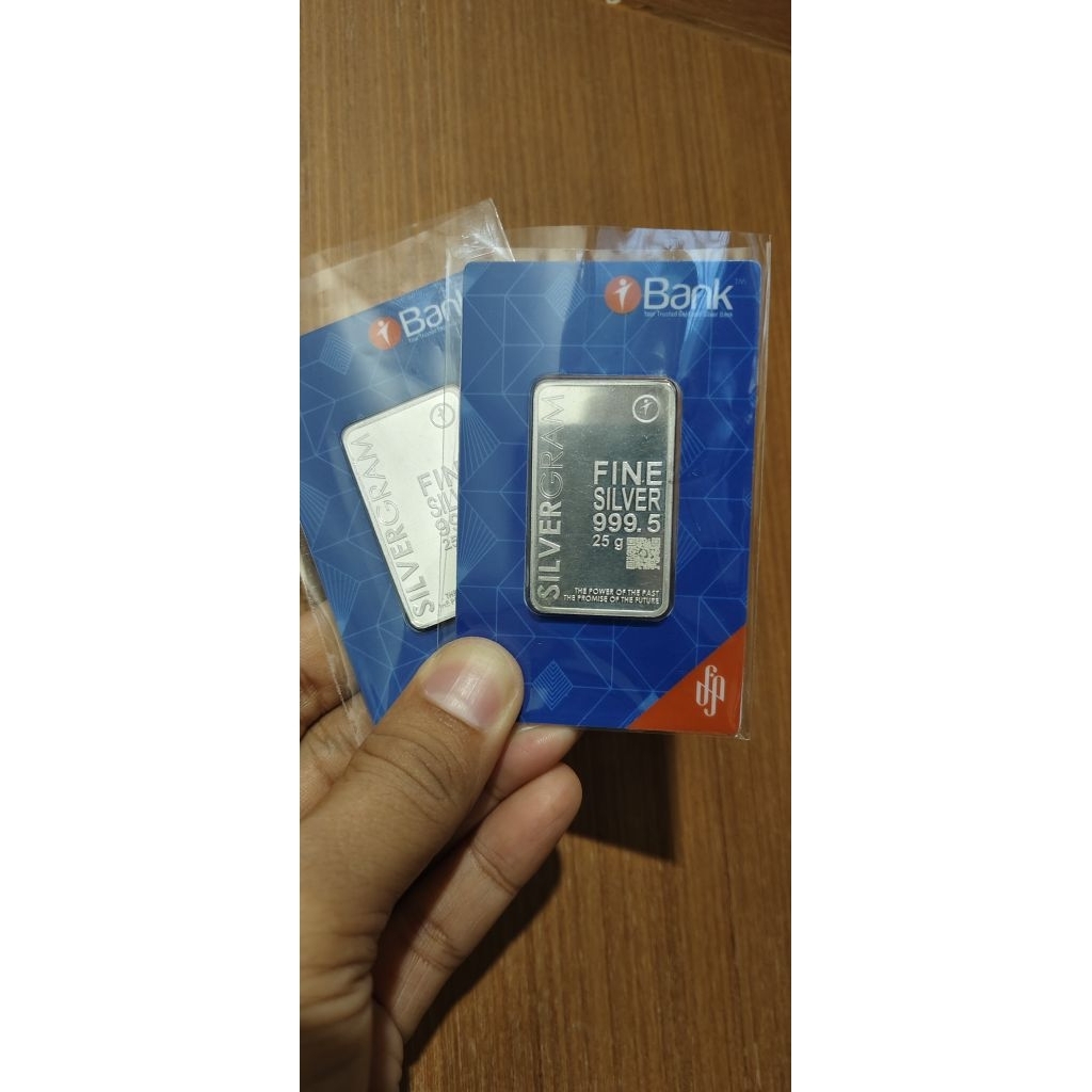 Fine Silver Perak Murni 999 Silver Bar Batangan Silvergram Silverium Antam 25 gram
