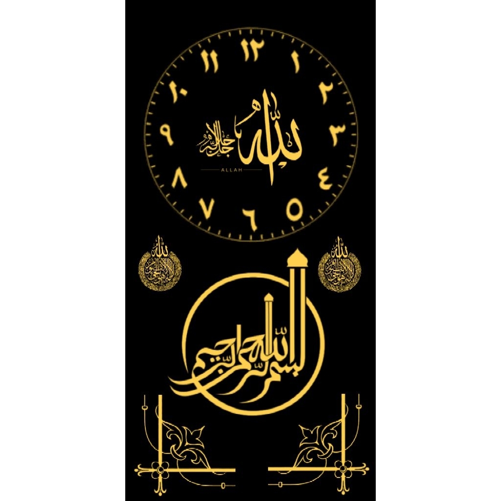 jam dan hiasan dinding motiv islami unik dan estetik