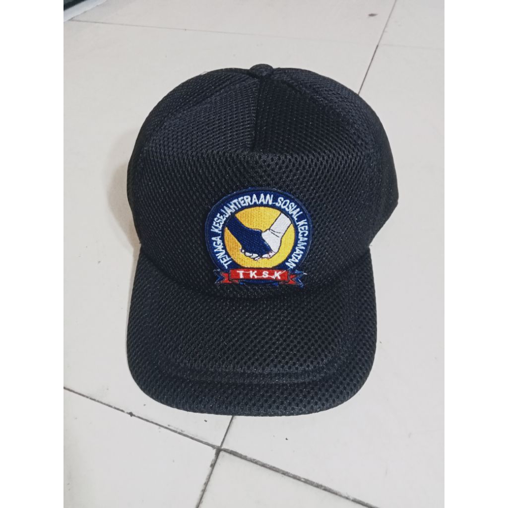 topi TKSK topi Kemensos polos bordir nama