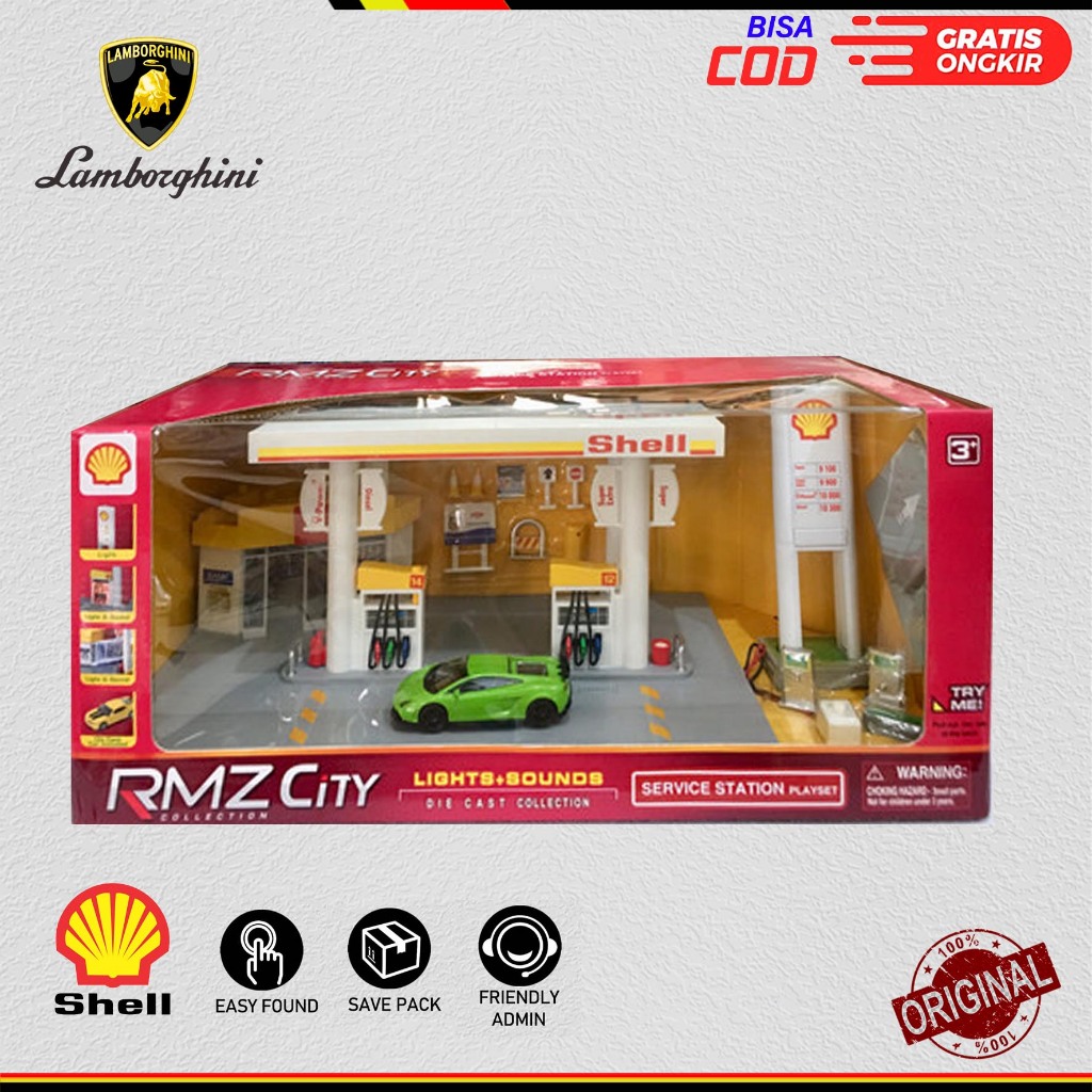 DIORAMA POMBENSIN SHELL RMZ,DIECAST BURAGO SHELL,  DIECAST SHELL KECE BANGET