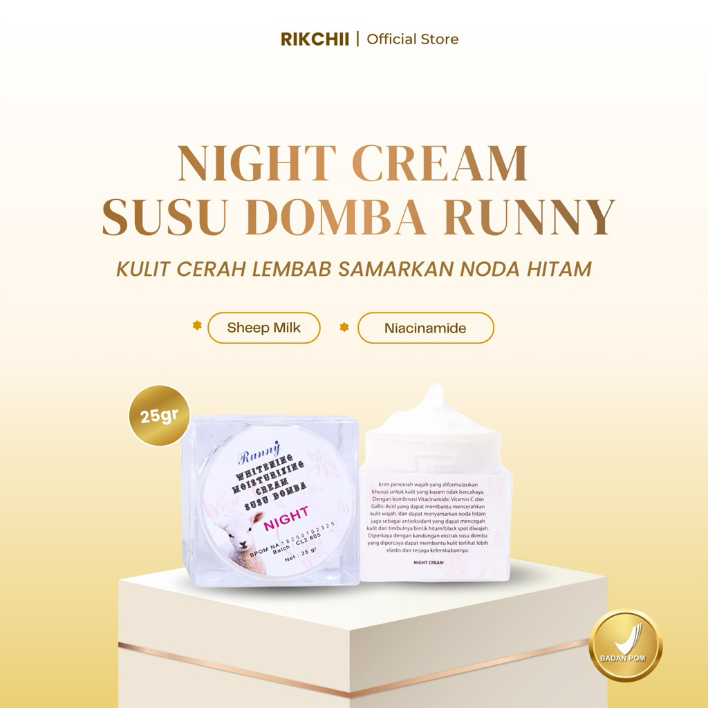 Night Cream Susu Domba Runny 100% ORIGINAL BPOM