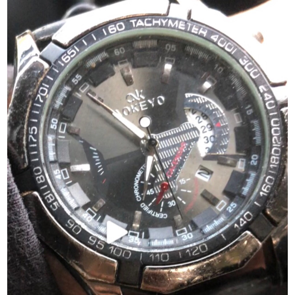 Jam Tangan Pria AOKEYO Chronograph Tachymeter Sporty Look
