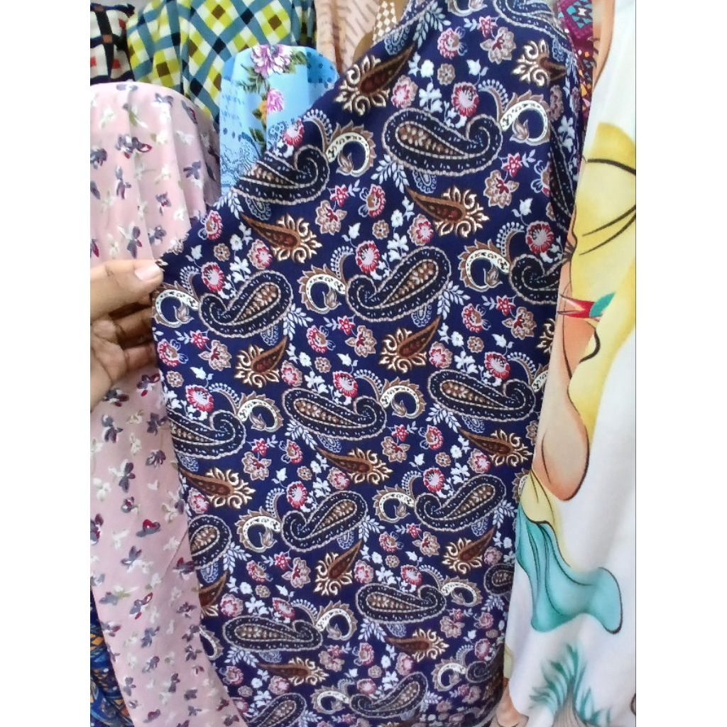 Kain/Bahan wolpis motif meteran//Bahan wolpeach kwalitas premium//Kain wolfis motif meteran(WK30)