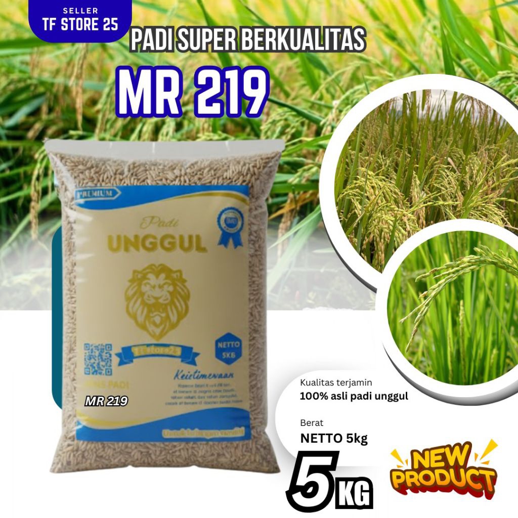 BIBIT PADI UNGGUL MR 219 KEMASAN 5 KG 100%ASLI