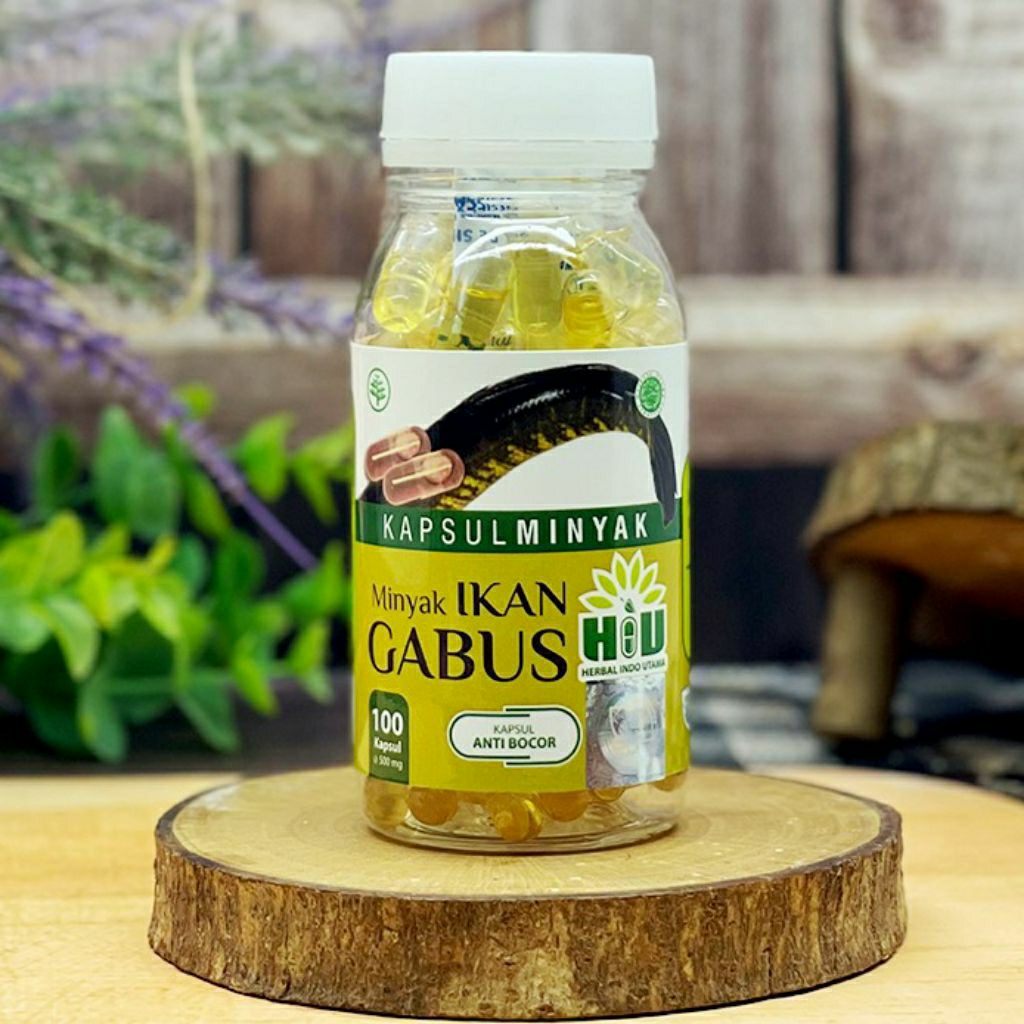 Minyak Ikan Gabus Herbalindoutama | Kapsul Ikan Kutuk JHP Ekstrak 60 Kapsul