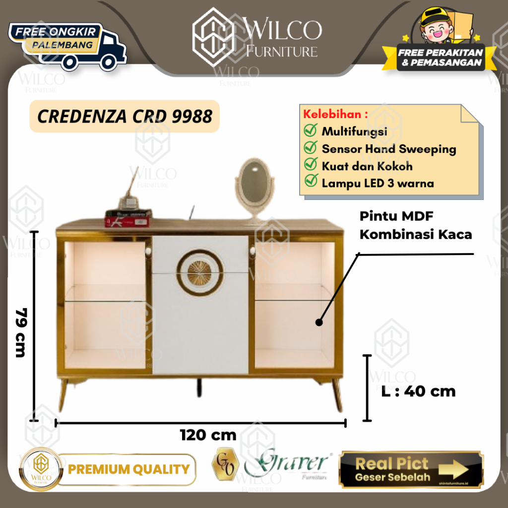 Buffet Import Estetik Credenza CRD 9988 | Meja Konsul Minimalis | Rak WD Lemari Pajangan | Bufet TV 