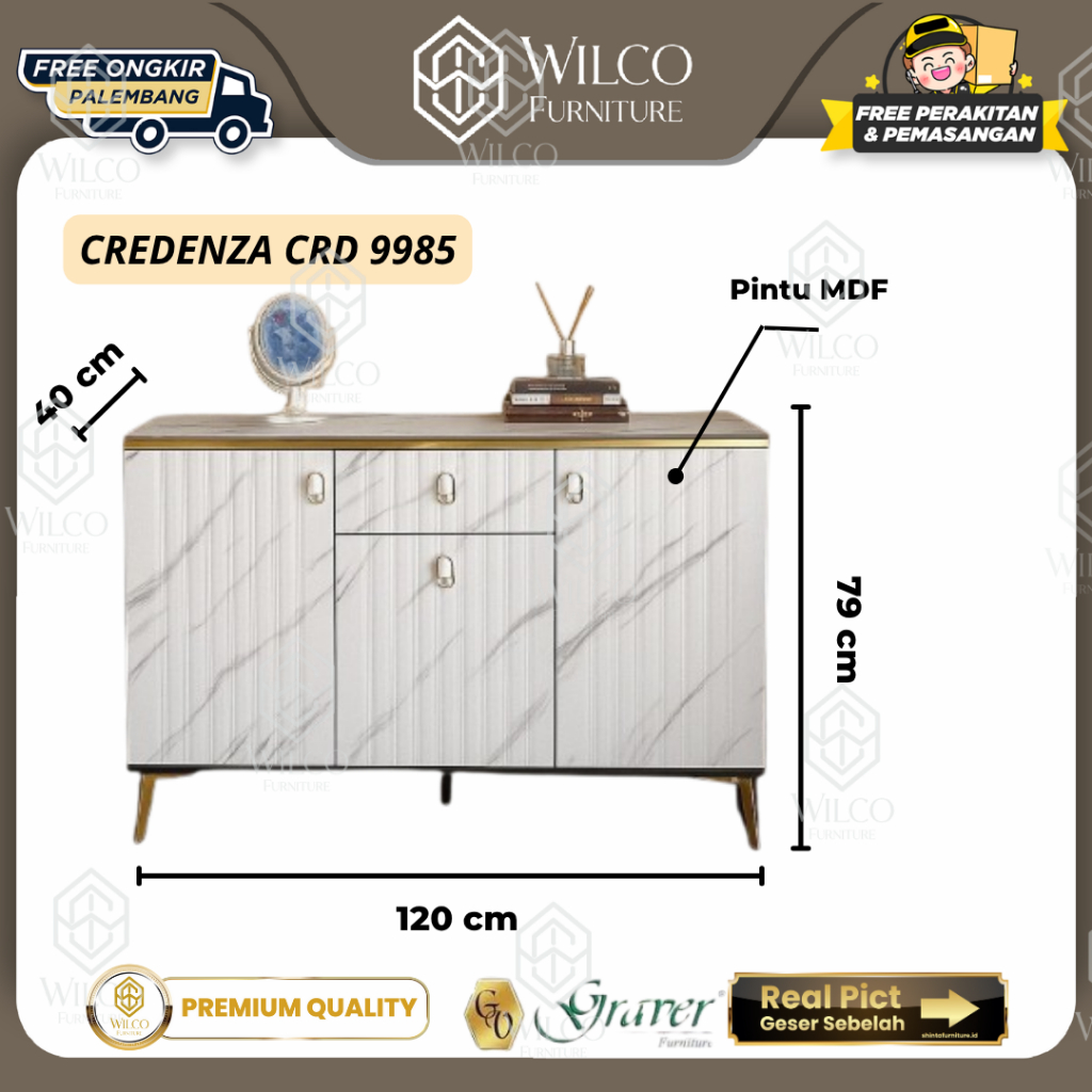 Buffet Import Estetik Credenza CRD 9987 | Meja Konsul Minimalis | Rak WD Lemari Pajangan | Bufet TV 