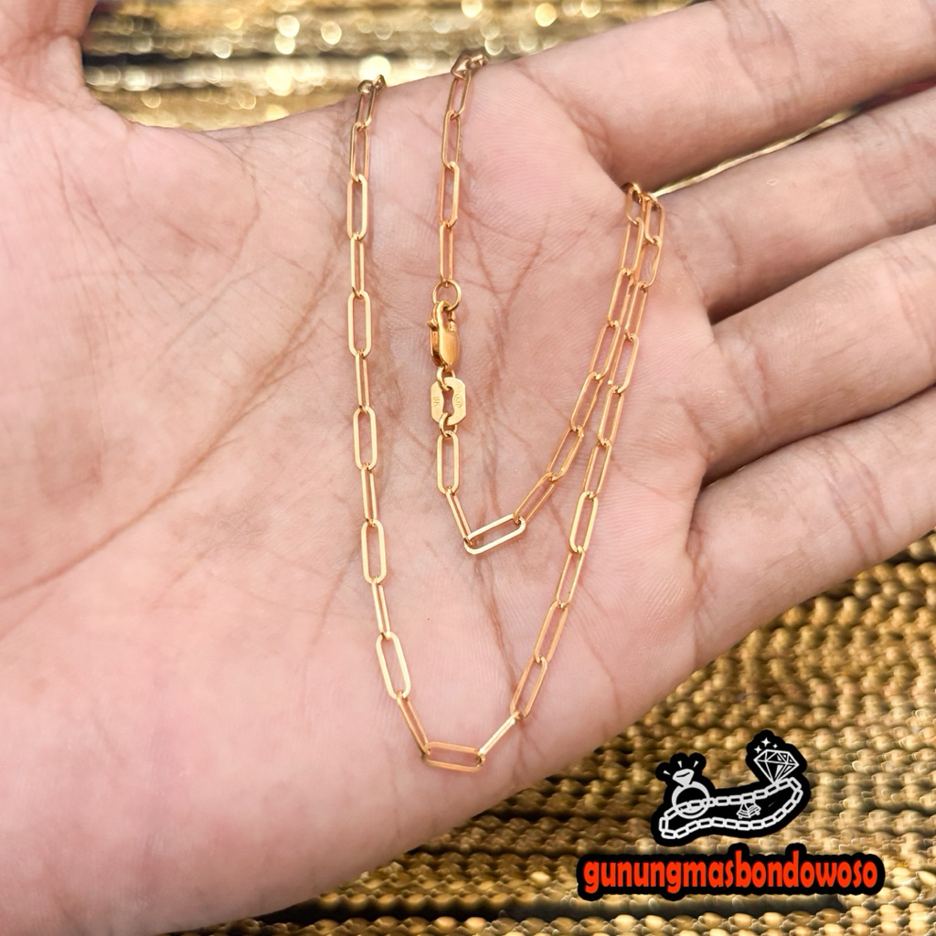 Kalung paperlina dewasa emas asli kadar 375 8k