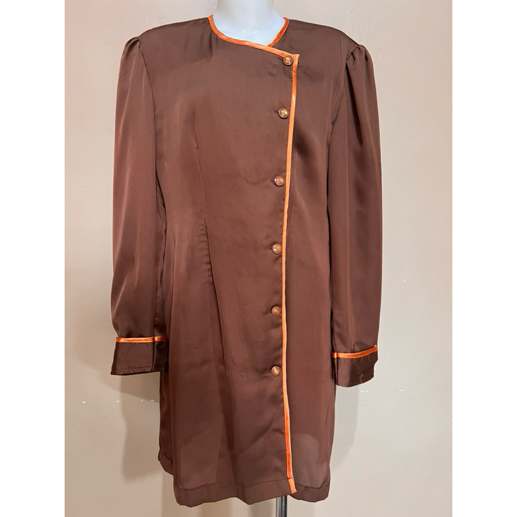 blouse cheongsam kimono tunik satin silky full furing preloved