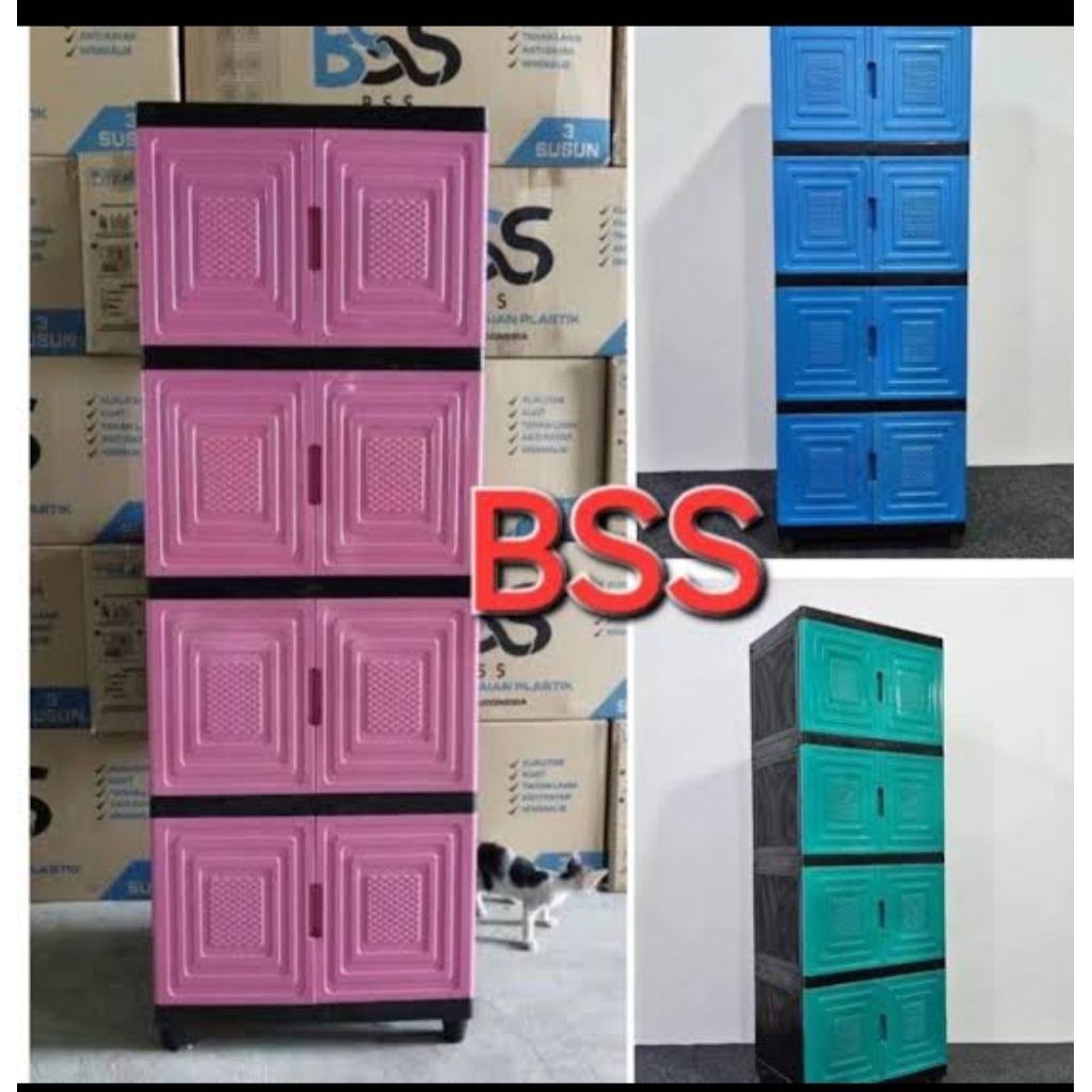 LEMARI PLASTIK SUSUN 4 LEMARI PLASTIK BSS