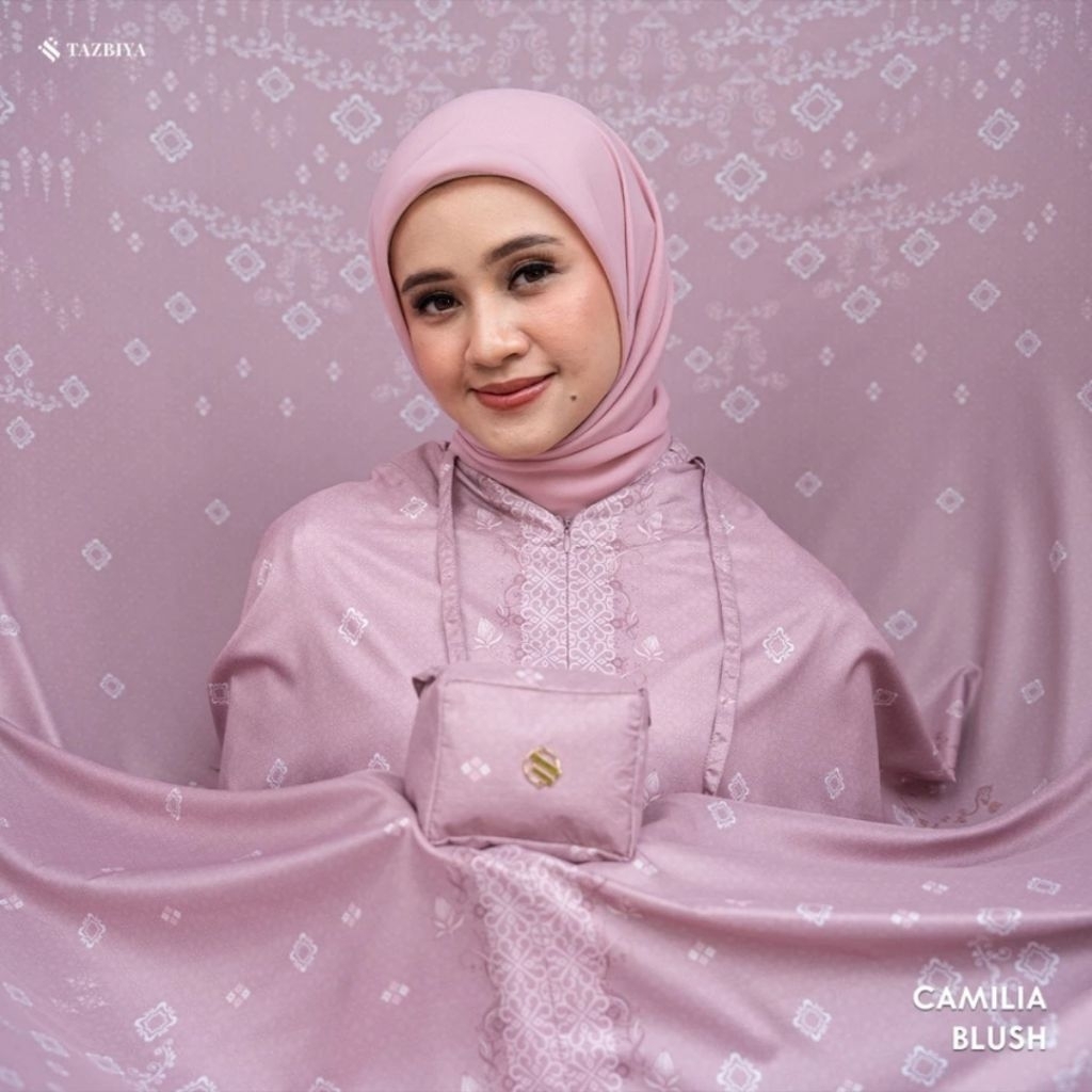 ORIGINAL 100% [NEW!] MUKENA TAZBIYA TRAVEL 2IN1 CAMILIA SERIES | Mukena Travel Motif Jumbo Dewasa