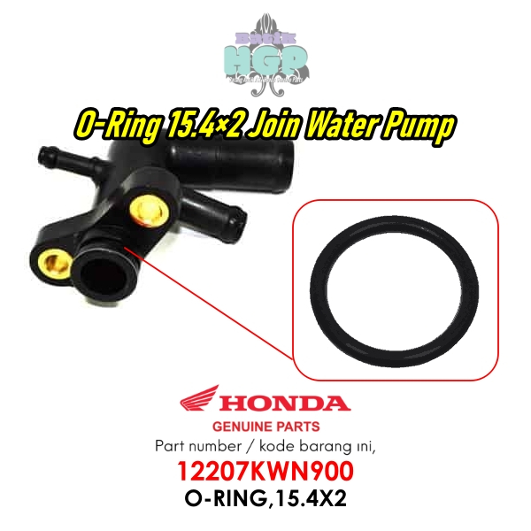 Oring Join Water Pump KWN Vario 125 & 150, O-Ring,15.4X2 Original AHM - 12207KWN900