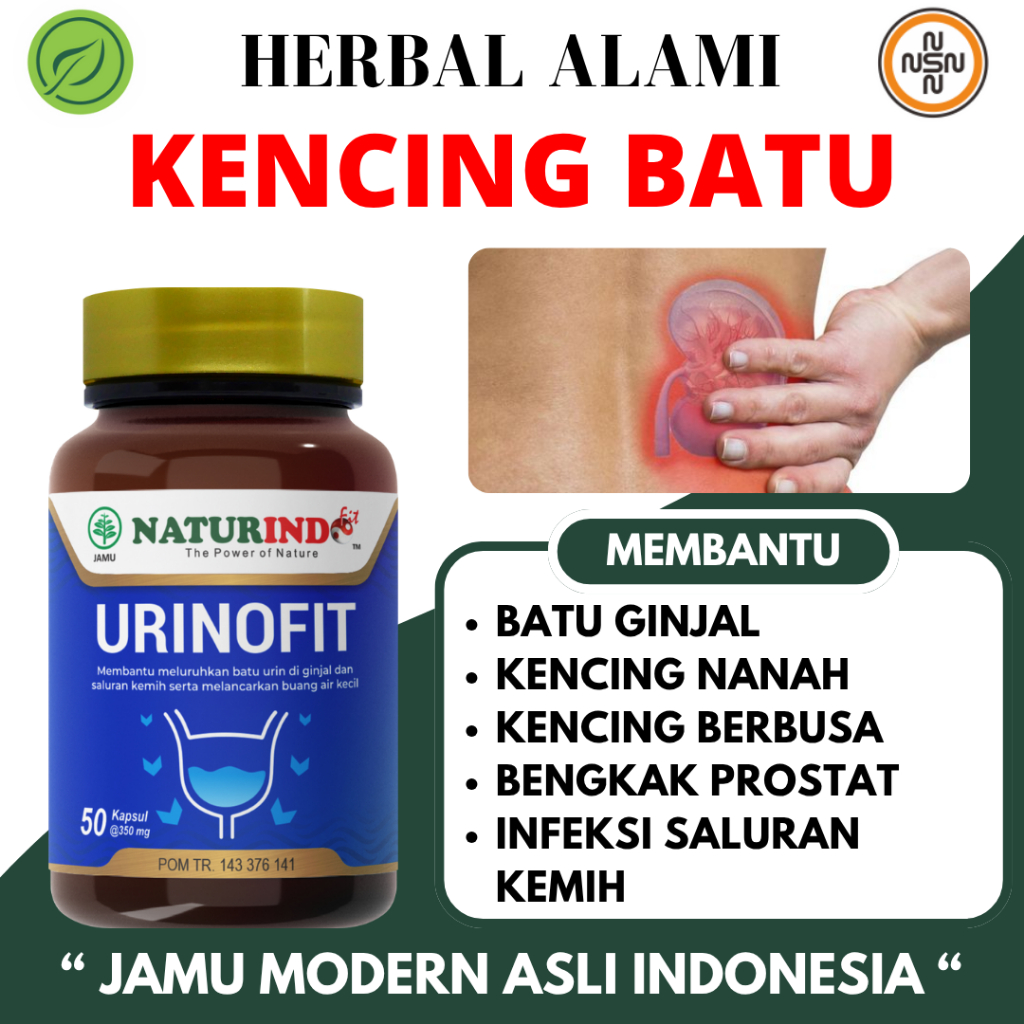 URINOFIT Obat Herbal Kencing Batu Prostat Infeksi Saluran Kemih Kencing Nanah Berbusa NATURINDO