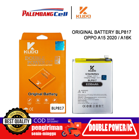 Baterai KUDO BLP817 for Oppo A15 / A15s / A12 | Original | Double Power + Double IC