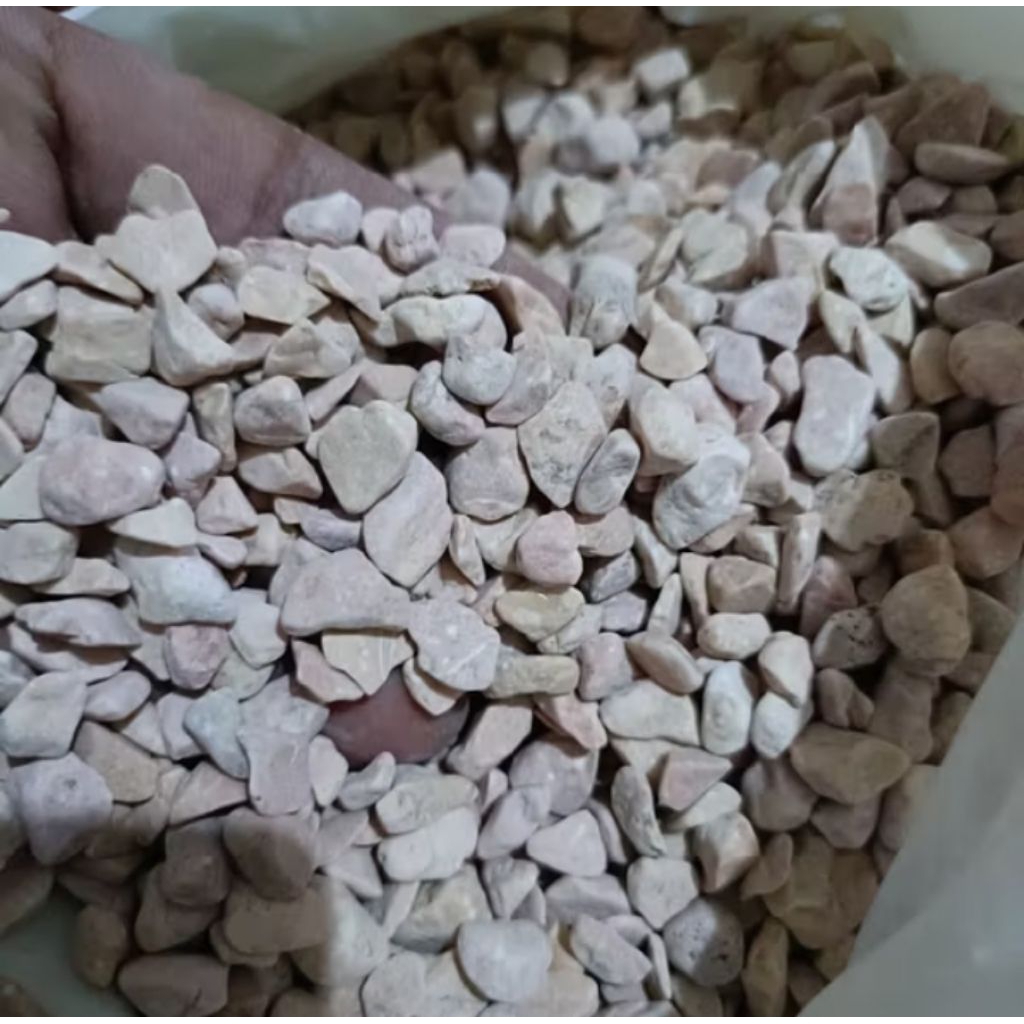 BATU HIASAN PUTIH ORANGE - BATU SIKAT 1kg