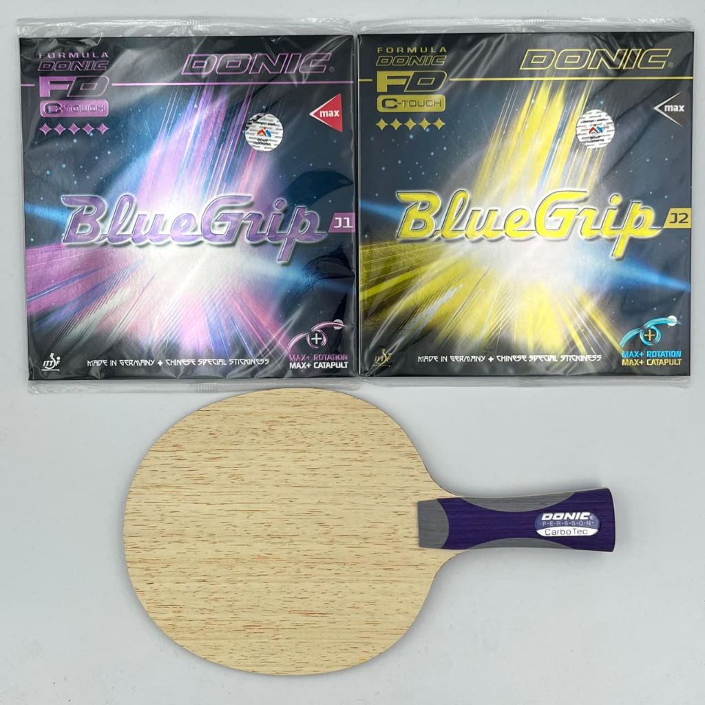 Bet Donic CarboTec dengan karet Donic Seri Bluegrip J set