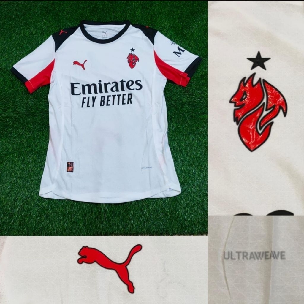 Jersey Kaos Baju Sepak Bola AC Milan Home Away 3rd Third Special Edition Edisi Spesial Putih White C