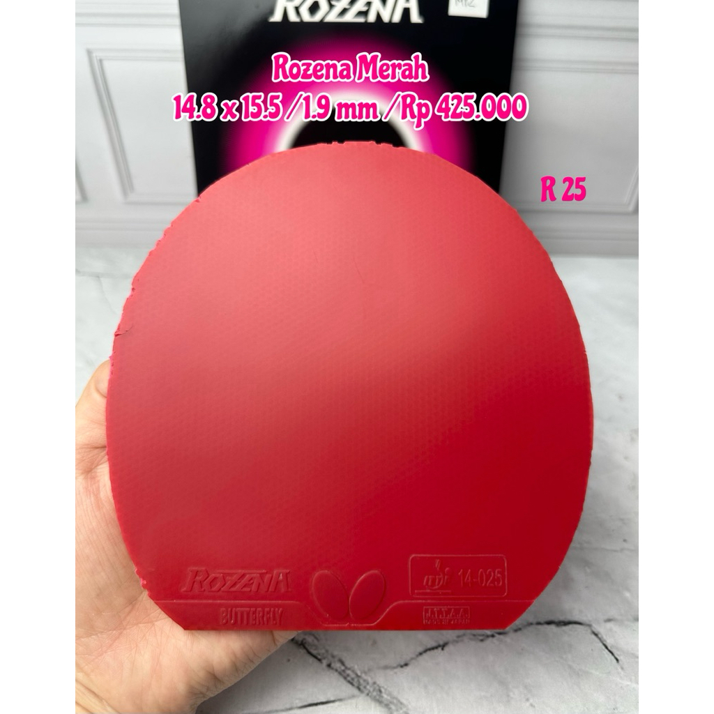 SECOND KARET TENIS MEJA BUTTERFLY ROZENA WARNA MERAH
