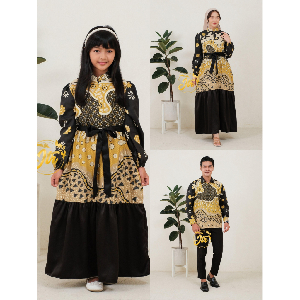 LARISA Dress Anak Perempuan Usia 4 5 6 7 8 9 Tahun Baju Batik Terbaru Gamis Kombinasi NAIMA