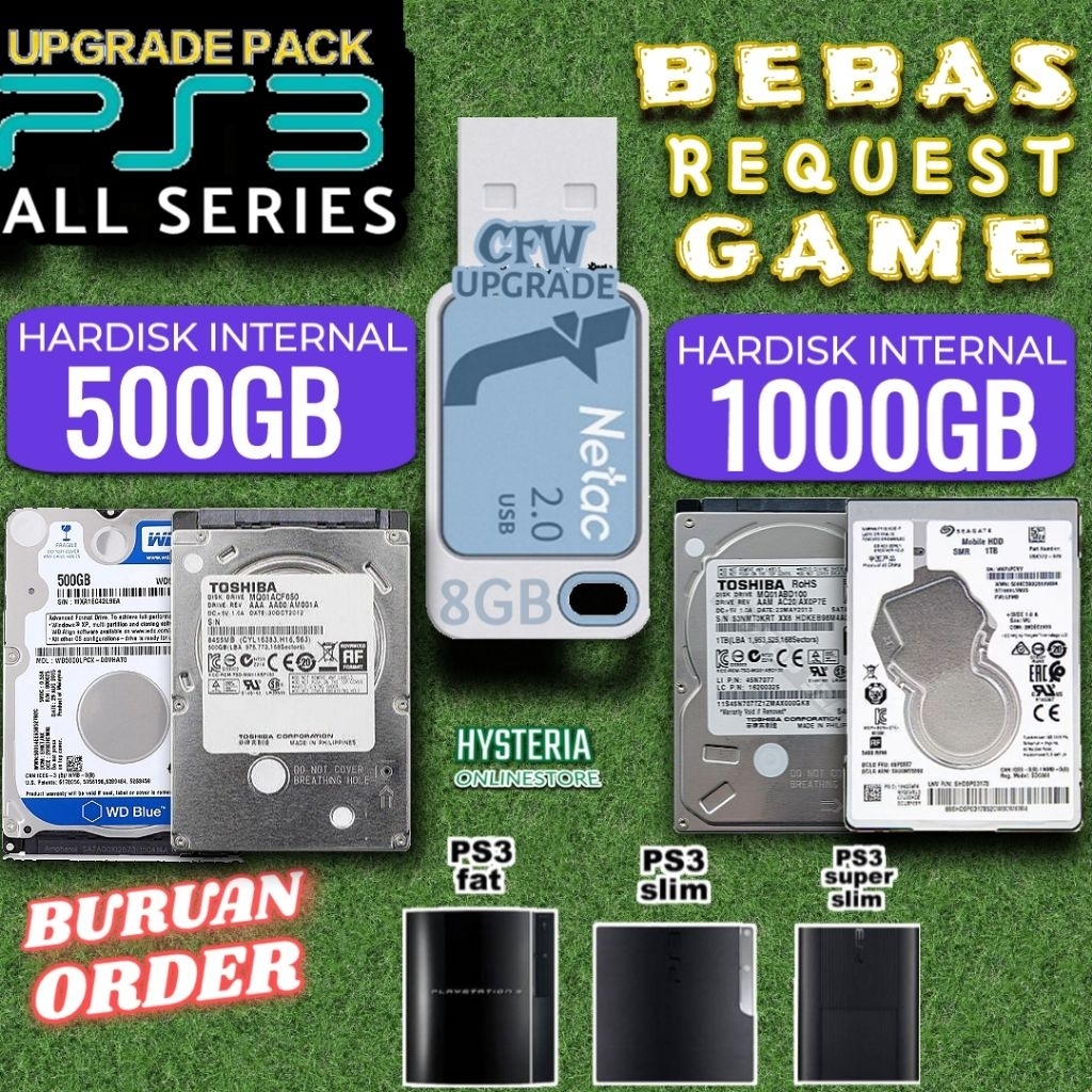 Hardisk Internal PS3 | Paketan Upgrade Hardisk PS3 CFW H3N Garansi