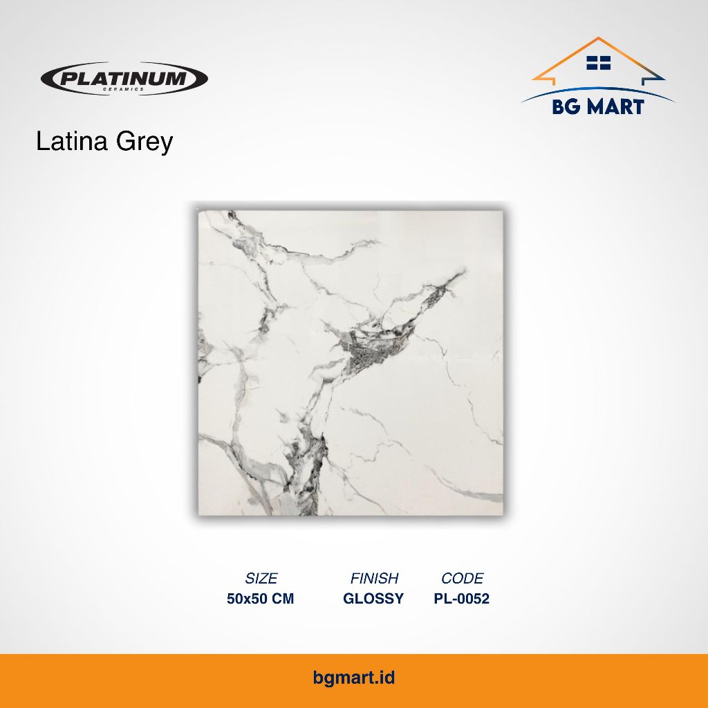 PLATINUM Keramik Lantai 50x50 Latina Grey KW A